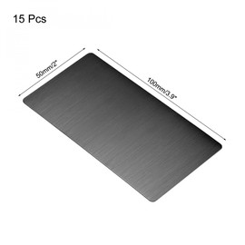 uxcell Blank Metal Card 100x50x0.4mm Brushed 201 Stainless Steel Plate for DIY Laser Printing Engraving Dark Gray 15 Pcs