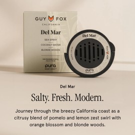 Pura & GUY FOX Car Scent Refill - Fragrance for Pura Car Diffuser - Clean & Safe Luxury Diffuser Scent - Long-Lasting Fragrance for 30 Days of Aroma - Must-Have for Car - Del Mar