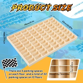 Seenelling Hot 1/64 Diecast Wheels Display Case Holds Toy Cars Wooden Wall Mount Car Display Shelf Storage Organizer Case for Toy Collectibles, Wheel, Model, 10 Layers (80 Spaces)