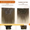 Full Shine Human Hair Extensions Clip in Seamless PU Weft