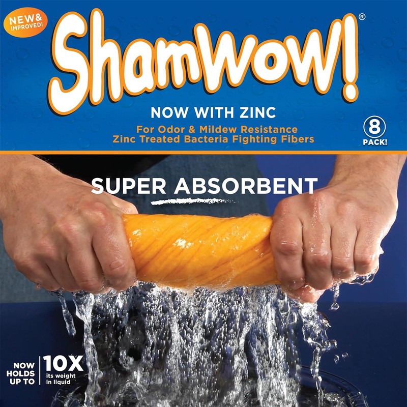 Original Shamwow - Super Absorbent Multi-Purpose Cleaning Shammy Chamois Towel