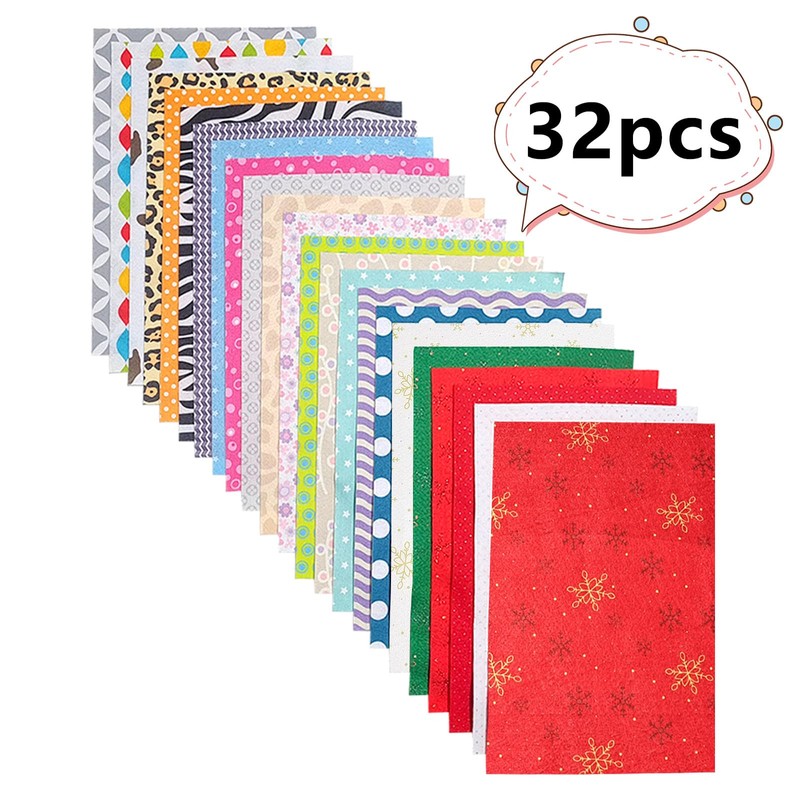 Pattern Felt, Printed Felt Fabric, 23 Pcs Felt Sheets for