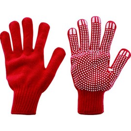 Trusco TCNSGR x 10 Pair Colored Nylon Anti-Slip Gloves Red