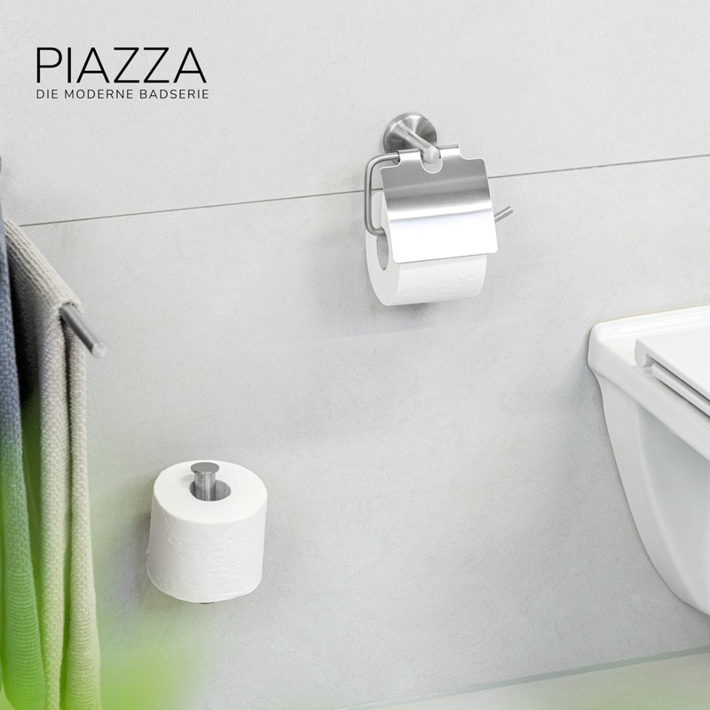 bremermann® PIAZZA Bathroom Range - Toilet Roll Holder with Lid,