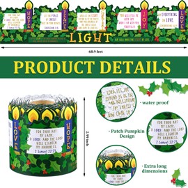 Saypacck 68.9 Feet Advent Candle Board Borders Christmas Classroom Border Trim Strips Bright and Colorful Love Hope Joy Peace Jesus Decor for School Classroom Office Party Chalkboard Decoration