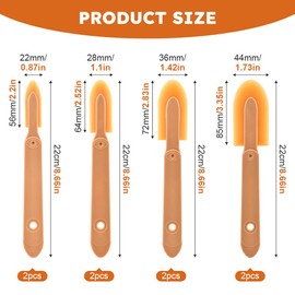 8Pcs Rubber Caulking Tool 4 Size Set, Reusable Sealant Spatula Spreader, Caulk Finishing Tool Grout sealer Applicator for Toilet Brick Skirting Kitchen Bathroom(Brown)