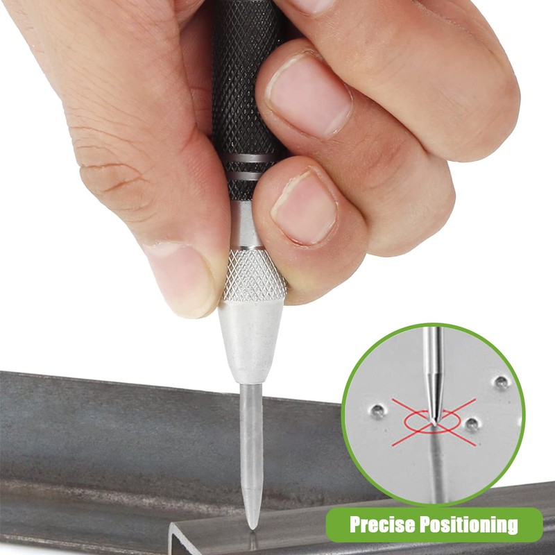 Bestgle Automatic Center Punch, Heavy Duty Steel Spring Locator Hole