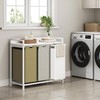 Herture Laundry Hampers with Shelf, Laundry Basket 3 Section, Laundry