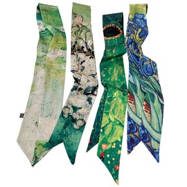 SFBBCLOZ Bandeau Scarf for Bags & Handbags - 4 Pack Silk Scarves for Women - Hair Scarves & Headbands