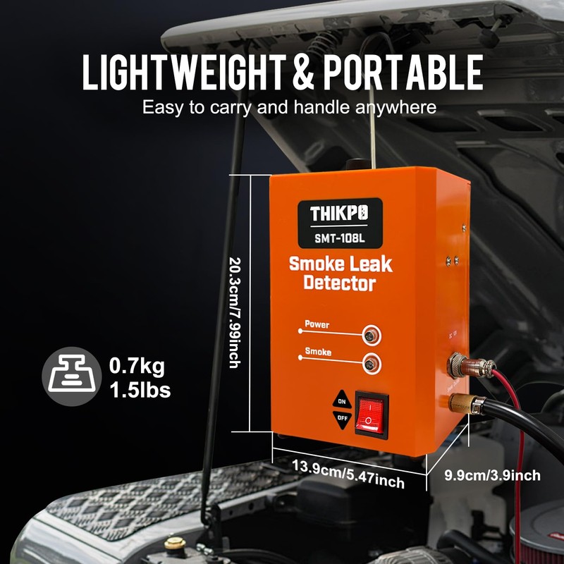 THIKPO Automotive Smoke Machine with Built-in Air Pump, Smoke Leak