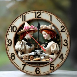 10-Inch Wood Wall Clock that is a Base for an Essential Oil Diffusersheet size: 25*25cm/9.843*9.843inch, color: White