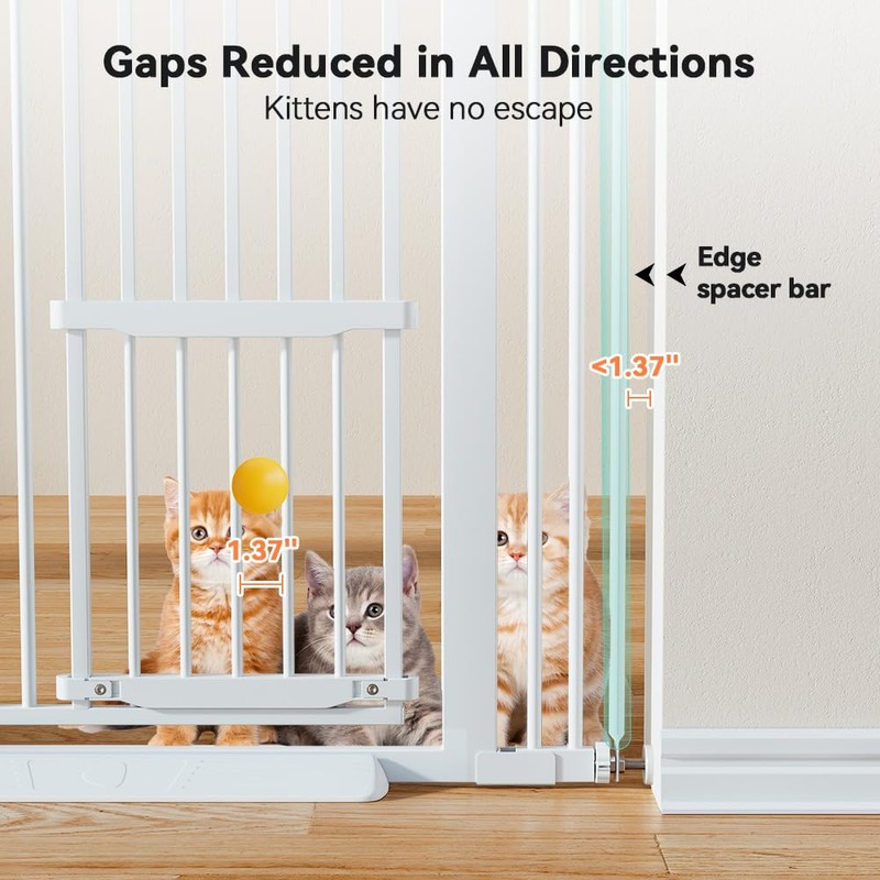 71" Extra Tall Pet Gate, 29.5-43" Wide with Adjustable Cat