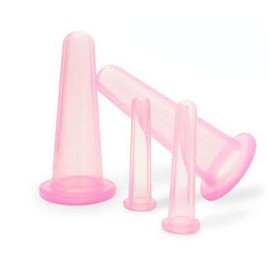 4Pcs Massage Cupping Set Silicone Mini Facial Cups Face Massager Helper Skin Care Neck Back Eyes Massaging Cup Safe to Use, Don't Worry About Burns Health Care Products, Massage Tools (Pink)