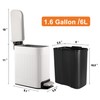 TrashAid Slim Bathroom Trash Can with Lid Soft Close, 6