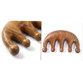 Outanaya Green Sandalwood Massage Comb Five Teeth Static Rake for Scalp Hair Care Smooth Hair Comb for Relaxation Ergonomic Design for Comfortable Use