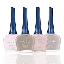 MASGLO Tradicional - Juego de 4 esmaltes de uñas fórmula última intervensión de 13, hasta 7 días de uso, alta cobertura y acabado brillante - (0.5 onzas cada uno)