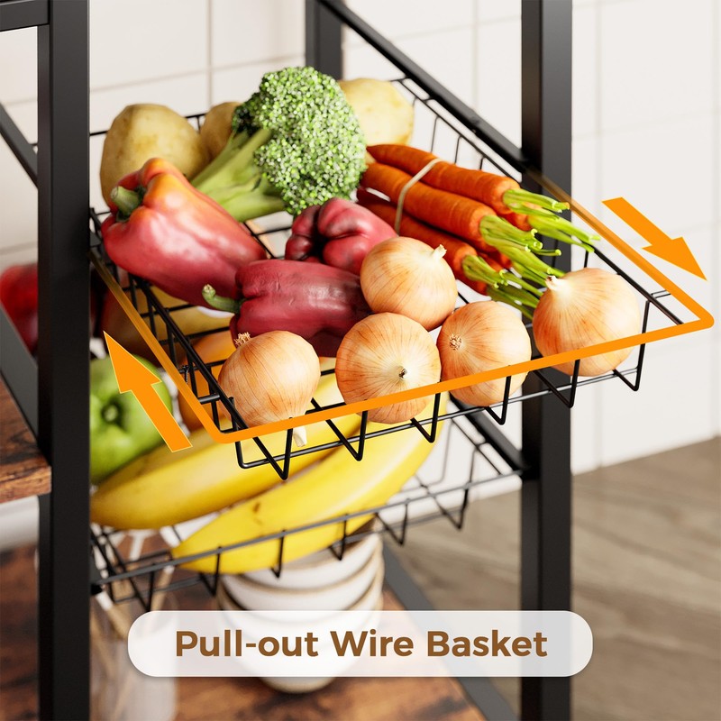 IRONCK Large Bakers Rack with Power Outlet, 6-Tier Corner Microwave