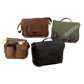 Rothco European Style School Bags - Canvas Versatile Shoulder Messenger Book Bag - Black