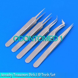 ODM 5 Pieces watchmaker Repair Anti-static Jewelry Tweezers Pick-Up Tools Set