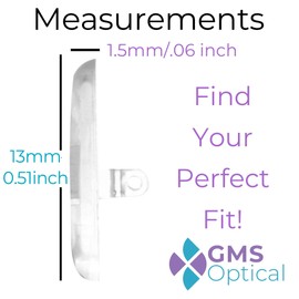 GMS Optical Silicone Tear Drop Screw-in Nose Pads for Glasses, Sunglasses, and Eyewear - 13mm (5 Pair)