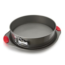 Boxiki Kitchen 10 Zoll Antihaft-Springform, Professionelle Springform und Käsekuchen-Backform, Auslaufsichere Kuchenform mit Silikongriffen