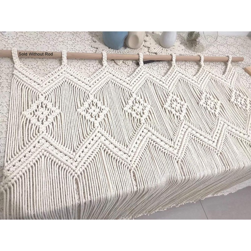 Achart - Cenefa de macramé, paneles de cortina de macramé,