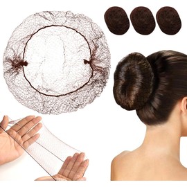 100pzs Red para Cabello, Red de Pelo Tejida,Gorros Malla cofias desechable,Malla Elástica invisible para Mujer. Adecuado para Bailarinas de Ballet, Redecillas de Cocina y Cobertores de Pelo de Danza