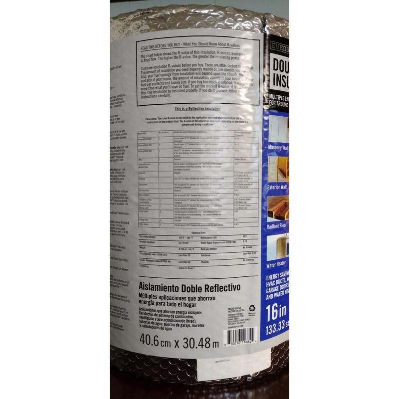Everbilt 16 in. x 100 ft. Double Reflective Insulation Radiant