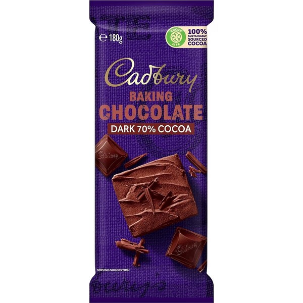 Cadbury Baking Dark 70% Cocoa Chocolate Block 180g