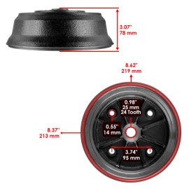 Caltric Rear Wheel Brake Drum Hub For Kawasaki Mule 3010 Diesel KAF950B 03-08 Left/Right