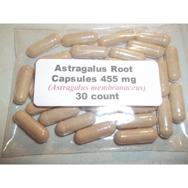 Astragalus Root Powder Capsules (Astragalus membranaceus) 455 mg.  30 count
