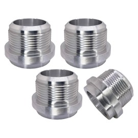 AN20 Weld On Bung Aluminum Male Flare Weldable Fuel Tank Fitting AN20 JIC-20 AN (1-5/8-12) Thread Hose Adapter Connector (2, Aluminum, AN20)