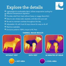 RC Pet Products Zephyr Cooling Vest, Extra Large, Multi Stripes (67906345)