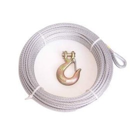 Advantage 5/16", 7x19, Galvanized Steel Winch Cable (50 ft with 3/8" G70 Clevis Slip Hook)