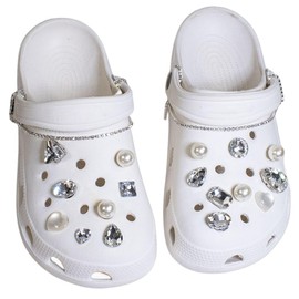 Traziewell Clog Charms Girls Bling Shoe Charms for Clog Pearl Shoe Accessories Charm for Man and Women Party Favor Present 01210
