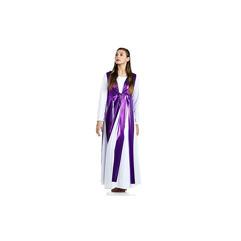 Danzcue Túnica Streamer para mujer (vestido no incluido), Púrpura, L