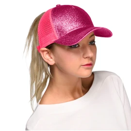 C.C Gorra de béisbol Lisa Hatsandscarf (BT-6), Glitter-Hot Pink, Talla única
