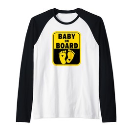 Baby On Board Signage Sign Mom To Be Pregnancy Announcement Raglan, black