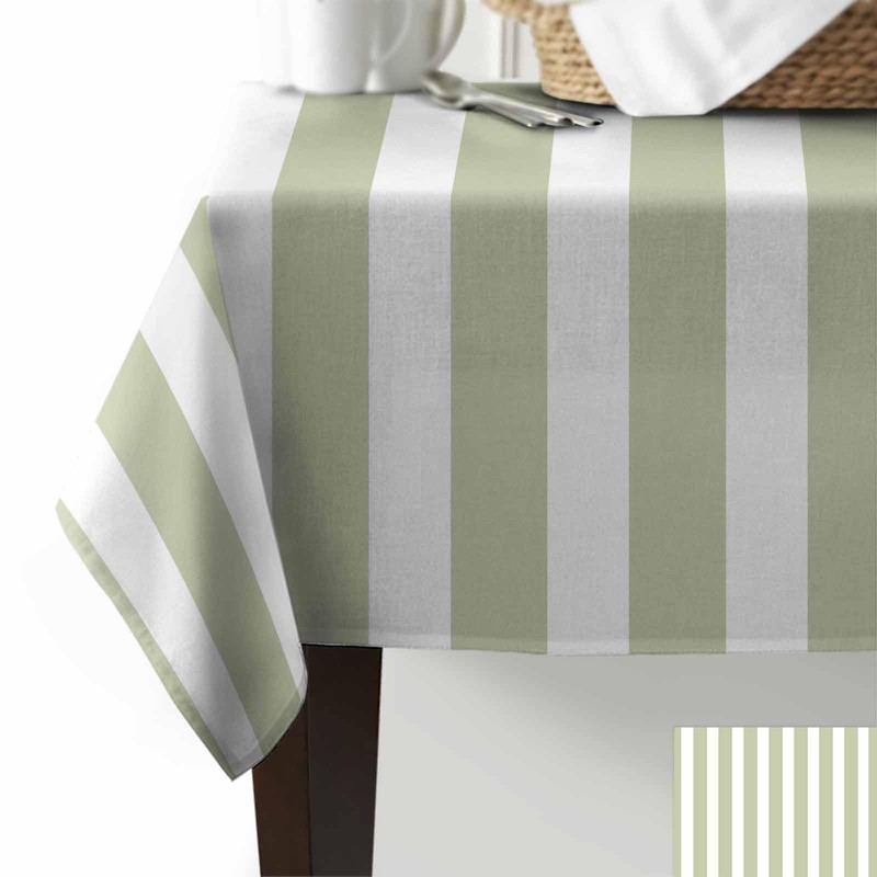Boanket Waterproof Tablecloth - Sage Green Striped Oil Proof Spill