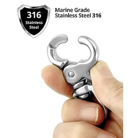 QWORK Swivel Trigger Snap Hook, 4 Pack 2.56" Marine Grade Stainless Steel 316 Swivel Trigger Clip Hook, 130 Lbs Capacity, for Cages, Dog Leash, Flag Pole, Bag, Key Ring