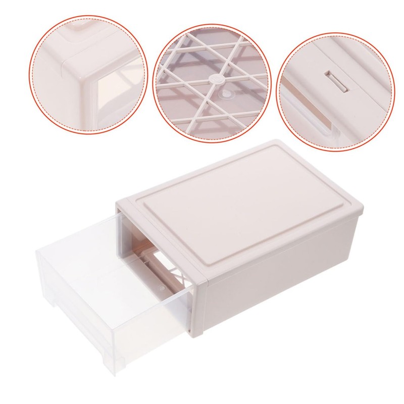 jojofuny 2pcs Stackable Plastic Storage Drawer for Clothes Makeup Organizer