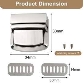 Lock Fashion Beautiful Push Lock for DIY Handbags, Purse Push Lock Metal Closure, Bag Closure Catch for Leather Bags and Handbags Accessories, Suitable for Bags Crafts and Repairs