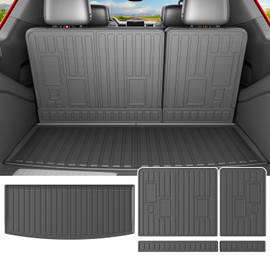 powoq Cargo Mat Compatible with 2022-2026 Chevy Tahoe GMC Yukon Cargo Liner TPE Trunk Mat Backrest Trunk Liner Replacement for 2022 2023 2024 2025 2026 Chevy Tahoe Accessories