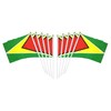 10 Pack Guyana Guyanese Flags on Stick 5x8 Inch,Patriotic Decorations,Classroom