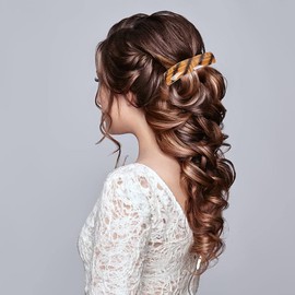 6 Pieces Large Hair Barrettes for Women, Vintage Striped Acrylic Large French Automatic Hair Clips for Women Girls and Hair Clasps for thick Hair, 6 Colors Hair Clips