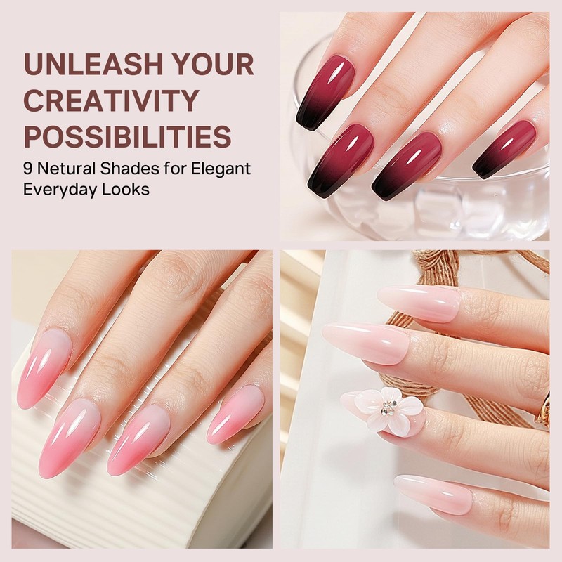 9 Neutral Colors Patting Gel Polish Palette for Ombre Nail