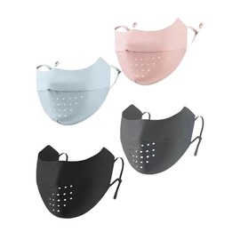 PASDUCHAS 4 PCS UV Protection Face Mask, UPF 50+ Ice Silk Washable Reusable Sun Sunscreen Masks for Women