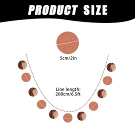Round Paper Garland Party Decoration - Rose Gold Paper Circle Garland 6.5 Feet Circle Dots Garland Banner Backdrop Decor for Wedding Birthday Baby Shower Graduation Party Supplies