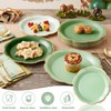 9 Inch Green Gradient Paper Plates, Gold Rim Party Plates