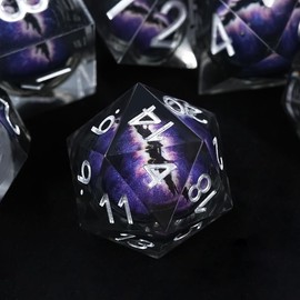 DND Dice Dragon Eye Resin Dice Set Liquid Core Polyhedral RPG DND Dice Set with Gift Box, Dungeons and Dragons D&d Dice for Role Playing Table Game D20 D12 D10 D8 D6 D4